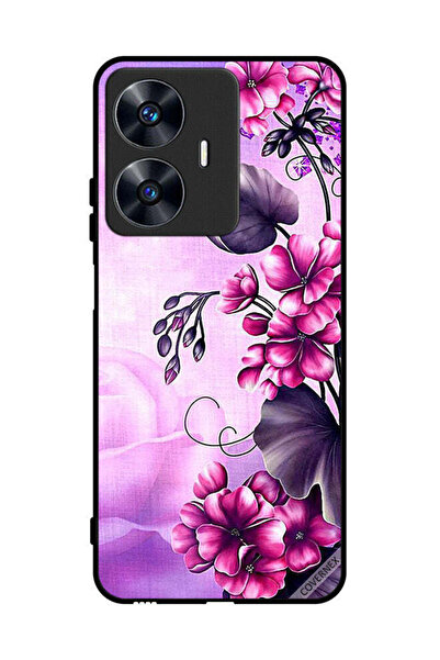 Covernex غطاء حماية لهاتف Realme C55 بخلفية زهور رومانسية