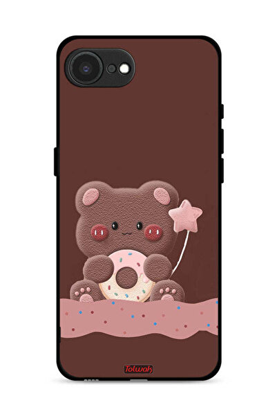 Tolwak غطاء حماية لجهاز Apple iPhone 16e بتصميم دب الدونات