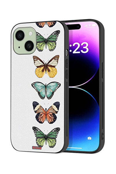 Tolwak Apple iPhone 15 Plus Protective Case Cover Four Butterflies