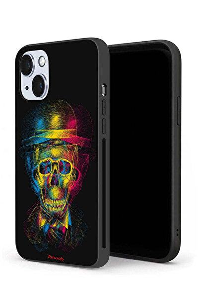 Tolwak جراب حماية لجهاز Apple iPhone 14 بتصميم جمجمة وقبعة ملونة وفن خيالي