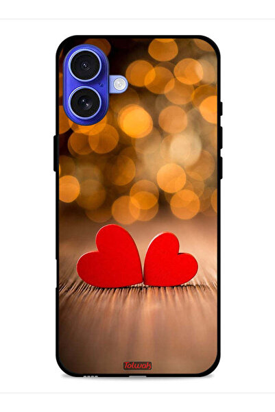 Tolwak غطاء حماية لجهاز Apple iPhone 16 Plus بتصميم قلبين جميلين