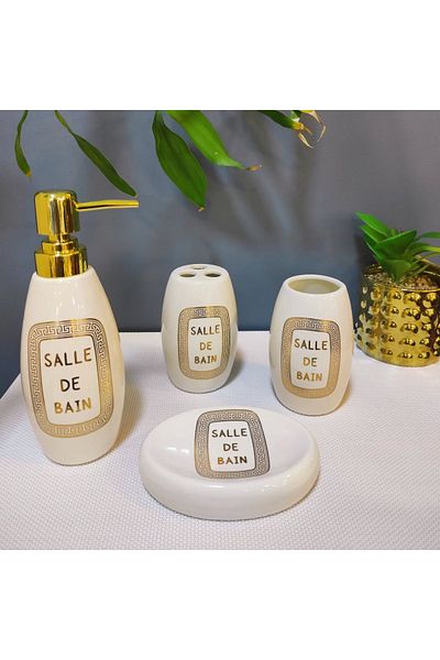 rexa 4-Piece Bathroom Set – Complete Set for Sink, Shower, and Toilet Accessories