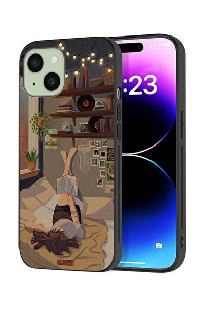 Tolwak Apple iPhone 15 Plus Protective Case Cover Studying Art
