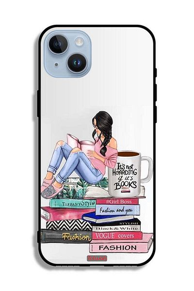 Tolwak Apple iPhone 14 Plus Protective Case Girl And Fashion Books Art