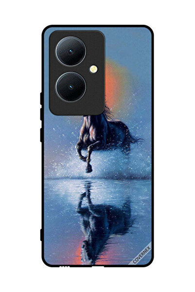 Covernex غطاء حماية لهاتف Vivo Y78+ 5G، رسم حصان يركض في الماء