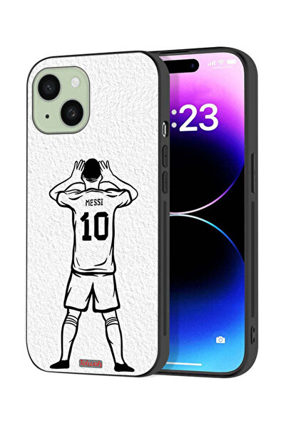 Tolwak Apple iPhone 15 Plus Protective Case Cover Messi Sketch