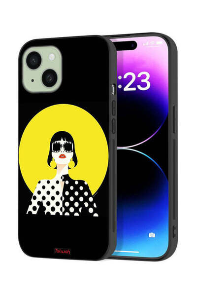 Tolwak Apple iPhone 15 Plus Protective Case Cover Stylish Girl Art
