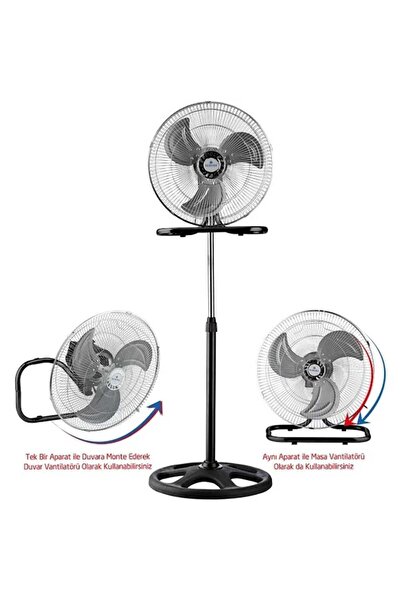 Genel Markalar RBS20 PLUS PRO 18 INCH 46CM SANAYİ TIPİ VANTİLATÖR SİYAH MAVİ