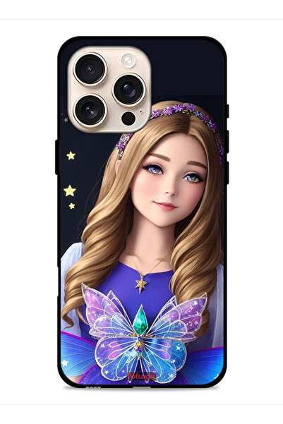 Tolwak غطاء حماية لجهاز Apple iPhone 16 Pro Max بتصميم فتاة فراشة لطيفة