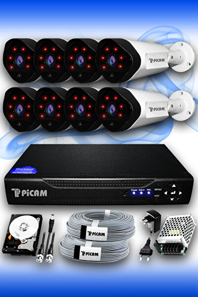 Picam 8 Kameralı Uzay 8 Dış Kamera Set 1 Tb Hdd Full Hd Gece Görüşlü Güvenlik...