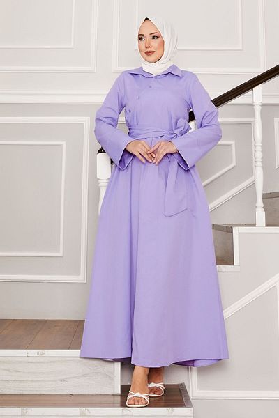 EBRUTESETTÜR Mobile Belted Shirt Collar Dress