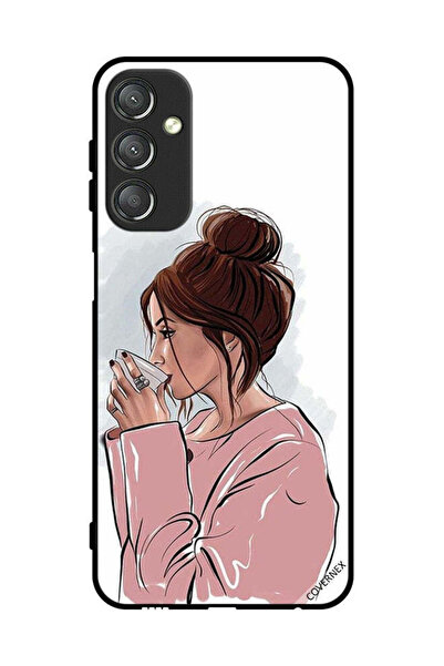 Covernex غطاء حماية لهاتف سامسونج جالاكسي A24 4G، رسم فتاة تشرب الشاي