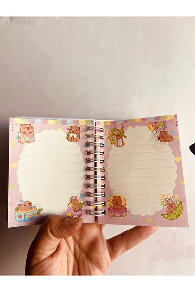 synshop Capybara Kapibara 3D Watery Glitter Beaded Cover Hologram Sticker Notepad Spiral