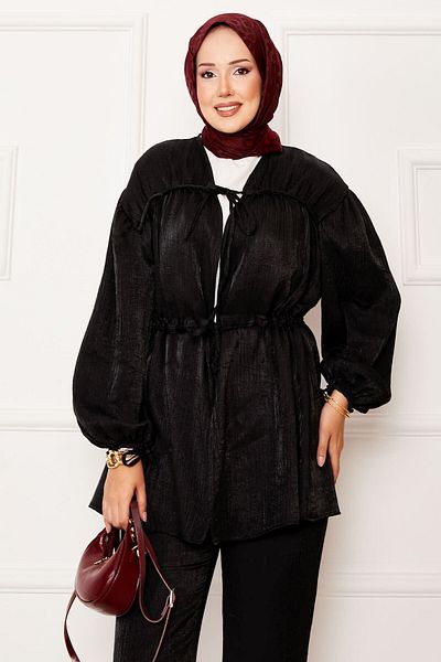 EBRUTESETTÜR Drawstring Detailed Waist Tunnel Kimono Suit