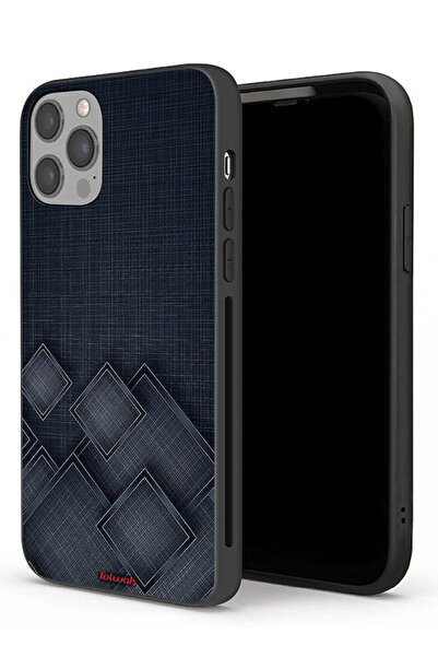 Tolwak غطاء حماية لجهاز Apple iPhone 12 Pro Max بنقشة مربعات على القماش