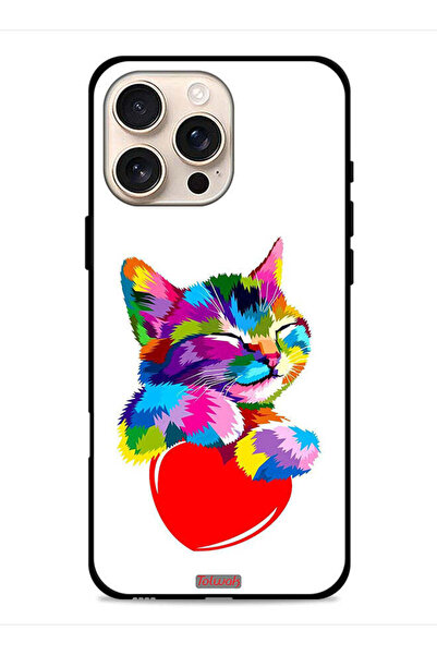 Tolwak غطاء حماية لجهاز Apple iPhone 16 Pro بتصميم قطة ملونة