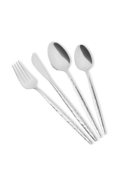 The Mia Shiny Cutlery Spoon Knife Set Silver 24 Pieces