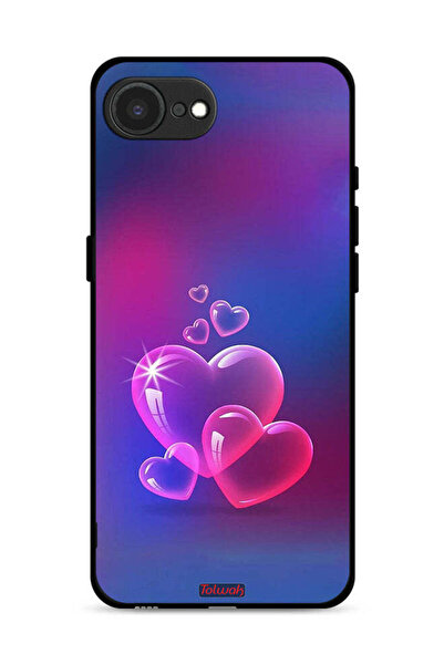Tolwak غطاء حماية لجهاز Apple iPhone 16e بتصميم قلوب مائية