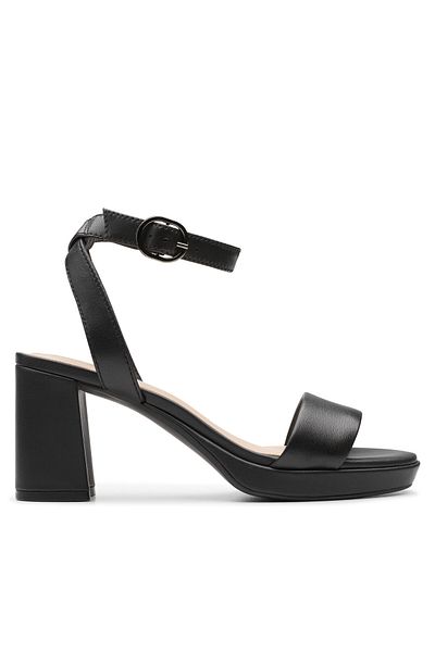 CLARKS Women's Sandals black CLARKS-26177005 BLACK LEATHER