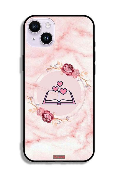 Tolwak Apple iPhone 14 Protective Case Three Hearts On Book Artwork