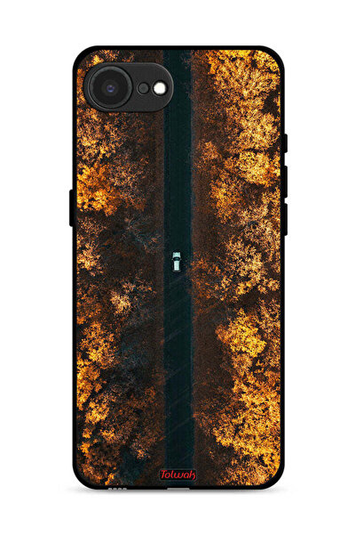 Tolwak غطاء حماية لجهاز Apple iPhone 16e بتصميم طريق في أشجار الخريف