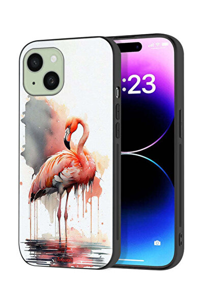Tolwak Apple iPhone 15 Plus Protective Case Cover Tropical Watercolor Art