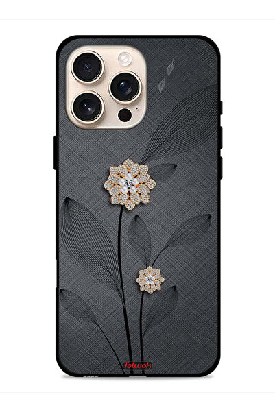 Tolwak غطاء حماية لجهاز Apple iPhone 16 Pro Max بتصميم زهور ماسية
