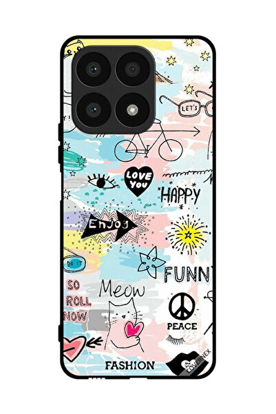 Covernex غطاء حماية لهاتف Honor X8a Doodle Meow Enjoy