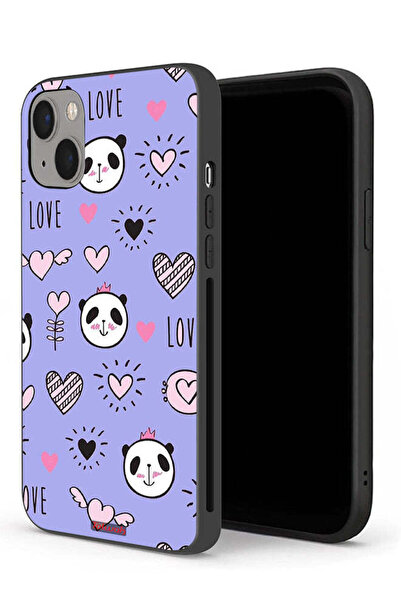 Tolwak جراب حماية لجهاز Apple iPhone 13 بتصميم Love And Panda Doodle