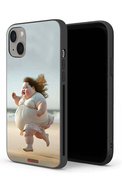 Tolwak جراب حماية لجهاز Apple iPhone 13 mini - فتاة سمينة تركض