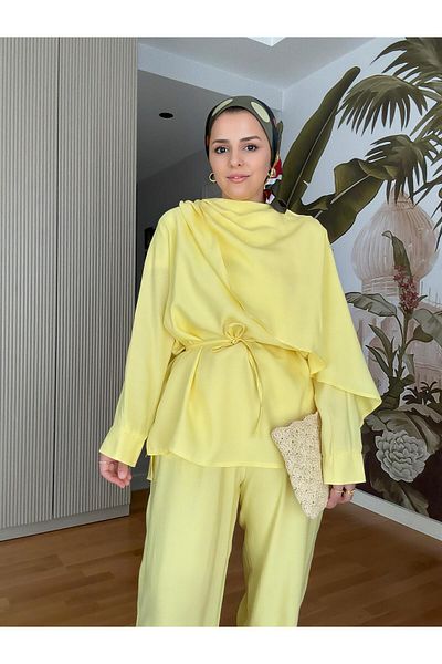 Aselim Hijap Moda Mimoza Διπλό Σετ Efil Efil Summer Yellow