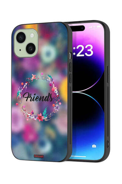 Tolwak غطاء حماية لجهاز آيفون 15 بلس من آبل، رسمة خاتم أصدقاء الزهور