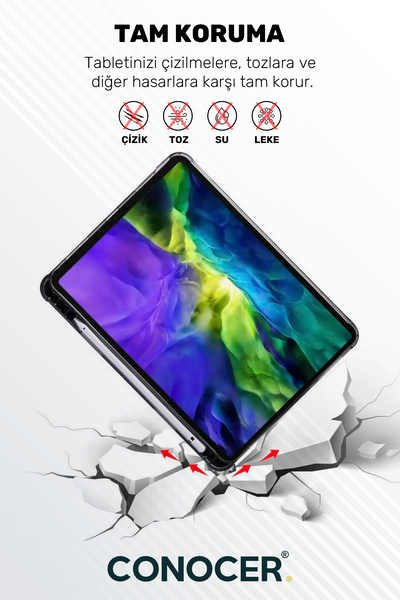 CONOCER Samsung Galaxy Tab S9 Fe Plus 12.4" Inch Case Tablet Case with Pen Compartment Folding Stand