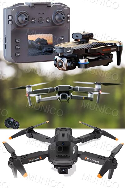 Munico Engel Kaçınma Katlanabilir Rc Video Kayıt Drone DJE Drone Profesyonel HD Çift Kamera Ekran