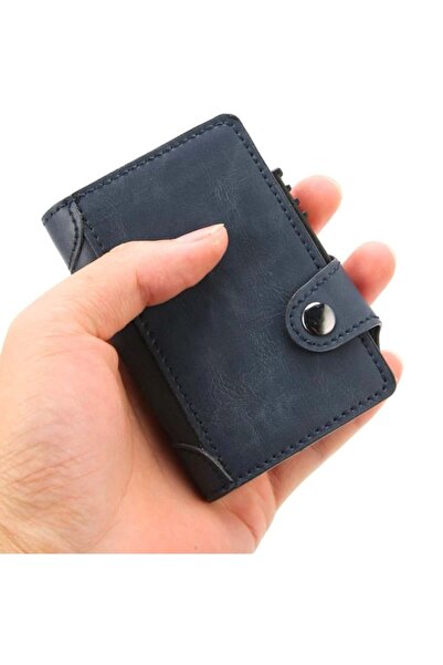 iUni Portofel RFID P4, 10 carduri, bleumarin