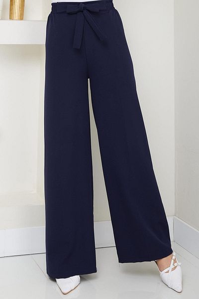 hafsamina Tie-Up Trousers Navy Blue Hm2782