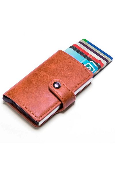 iUni P2 Rfid Wallet, 10 Card Slots, Chocolate Brown