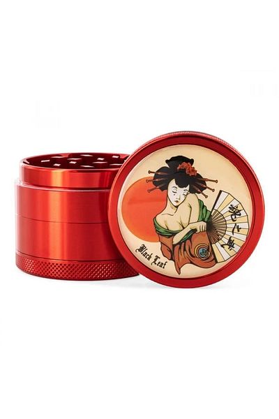 Black Leaf Grinder Geisha Black Leaf Red Aluminum 4 Parts diameter Ø50mm