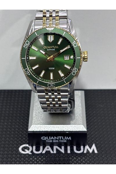 Quantum Gold & Silver Adrenaline Special Series Men's Watch with Sapphire Glass Calendar 100 Atm 41 mm