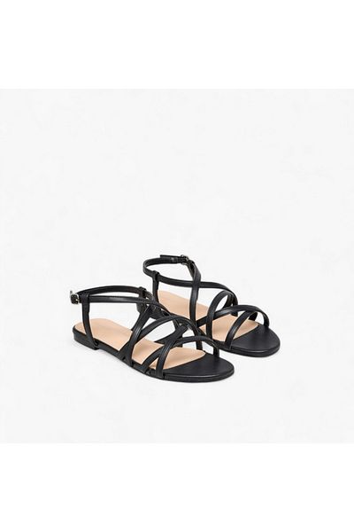 Flora Bella by Shoexpress Flora Bella Solid Criss Cross Sandals with Buckle Closure