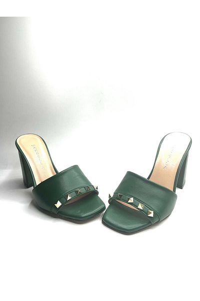 NEWGÜLTEKİN Khaki Leather Comfortable Soft Very Stylish Evening Sandals