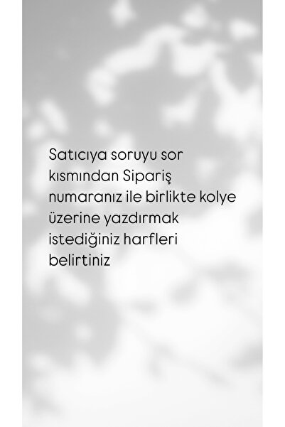 ZAFERİNAN 925 Ayar Gümüş Kişiye Özel 2 Harf Kolye