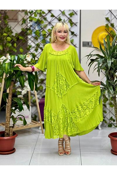 Punta Otantik Vl5510 Marselina Voile Dress Pistachio