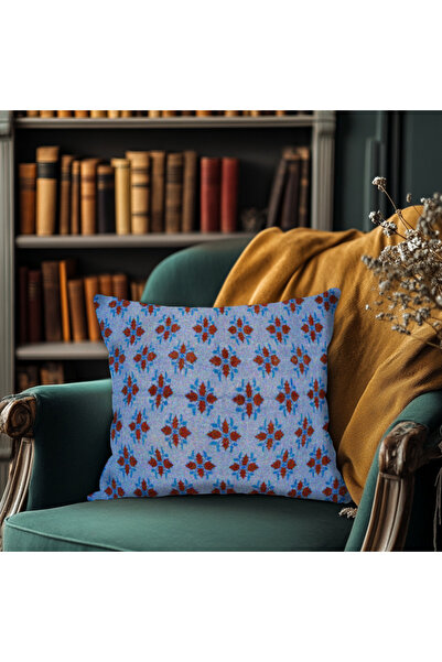 TURKISHRUG KINGDOM وسادة مزخرفة بنمط كليم - مظهر مصنوع يدويًا على الطراز العرقي