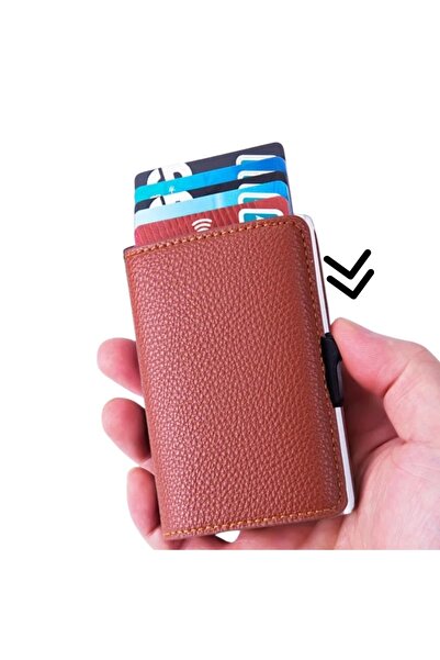 iUni P6 RFID Wallet, 12 cards, Brown