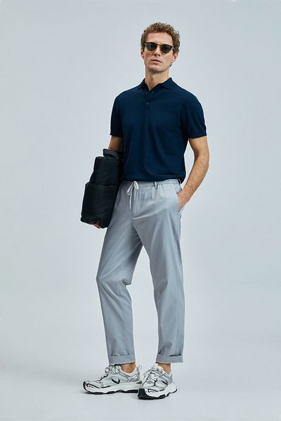 Lufian Glen Smart Men's Chino Trousers Slim Fit Gray