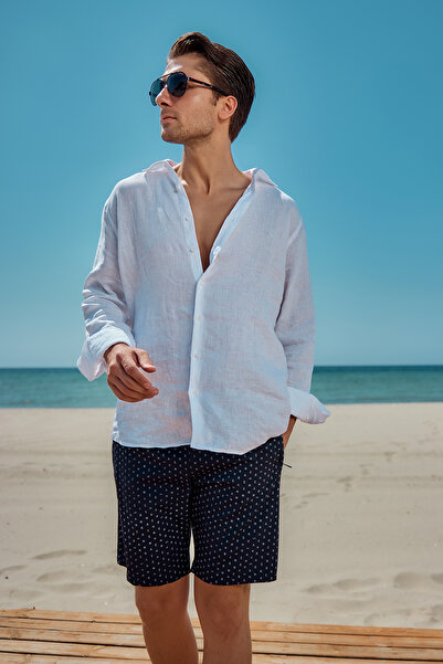 Remsa Mayo Short Men's Sea Pool Shorts Swimwear Monogram Rks-010 Navy Blue