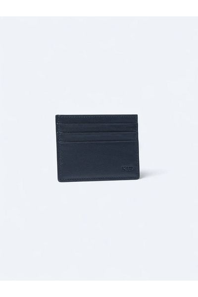 Kip Navy Blue Leather Card Holder
