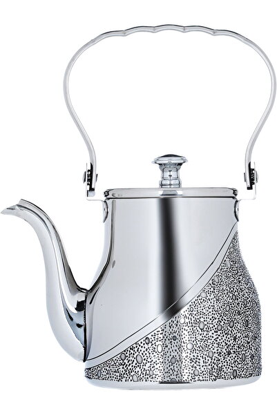Alsaif Gallery Saif Gallery Steel Kettle, 1.2L, Engraved - Silver