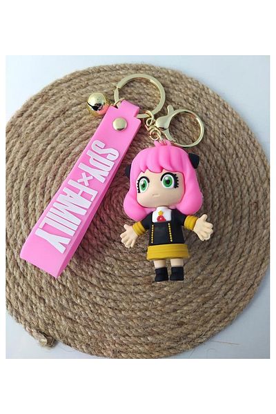 FG KONNİCHİWA Keychain Anime Spy X Family Anya Forger Silicone Keychain Bag Ornament Toy Accessory Car Ornament